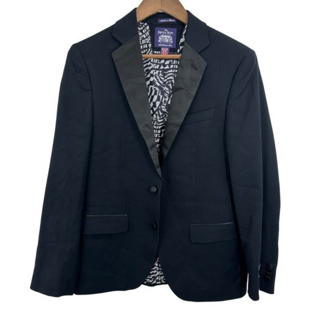 Savile Row Company London Black‎ 36S Tuxedo Jacket Brit Skinny Blazer NWT